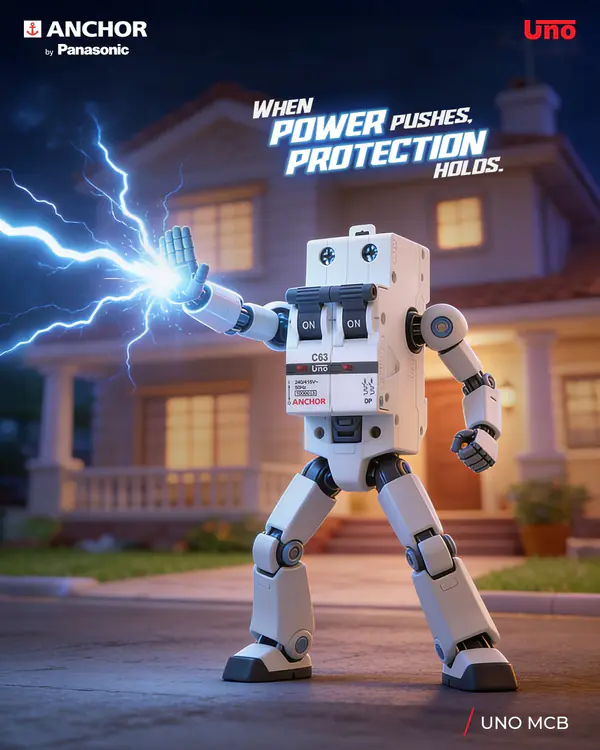 Built to respond instantly to surges and overloads. UNO MCB helps protect circuits and connected appliances. #AnchorbyPanasonic #UNOMCB #AnchorSwitchGears